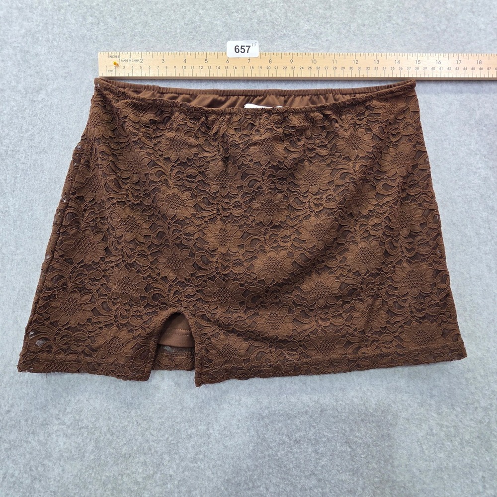 Princess Polly Brown Floral Lace Mini Skirt Side Slit Womens‎ Size US 8